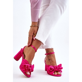Fashionabla sandaler med höghöjda bågar fuchsia rosa 2
