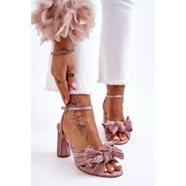 Fashionabla sandaler med rosett på klackar Beige Callum brun 1