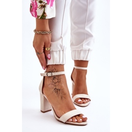 PS1 Klassiska mocka Amina ljusbeige klacksandaler brun 1