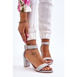 PS1 Blanka sandaler på höga klackar Silver Maxim 1