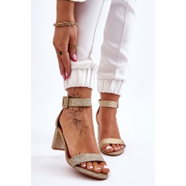 PS1 Blanka guld Maxim Heels Sandaler gyllene 1