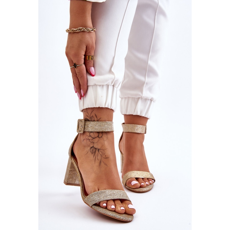 PS1 Blanka guld Maxim Heels Sandaler gyllene 1