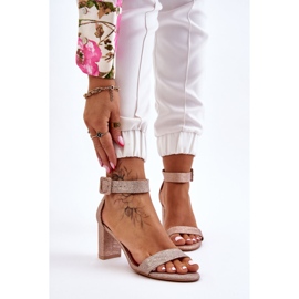 Glansiga högklackade sandaler Rose Gold Maxim rosa 1