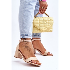 PS1 Quincy beige mocka sandaler med låg klack brun 2