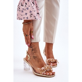 S.Barski Fashionabla sandaler med gyllene terrasspärlor 1