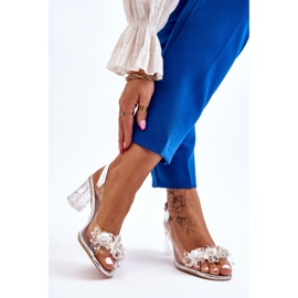 S.Barski Fashionabla sandaler med pärlor Silver Terrance 2