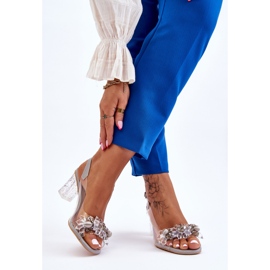 S.Barski Fashionabla Sandaler Med Grå Terrance Pärlor 2