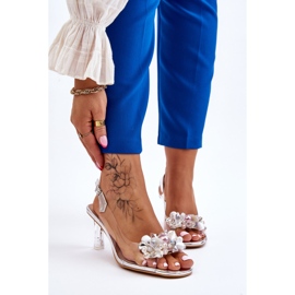 S.Barski Eleganta genomskinliga sandaler med Silver Lilah-dekoration 1