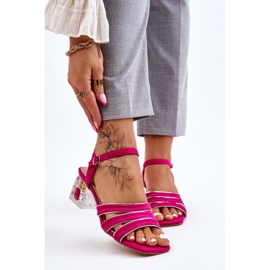 S.Barski Fuchsia Callan Mocka Sandaler Med Kristaller rosa 1