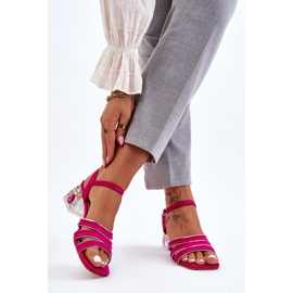 S.Barski Fuchsia Callan Mocka Sandaler Med Kristaller rosa 2