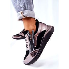 POTOCKI Läder Metallic Sports Sneakers Svart och Silver 1