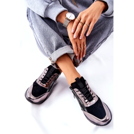 POTOCKI Läder Metallic Sports Sneakers Svart och Silver 3