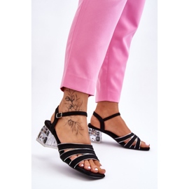 S.Barski Svarta Callan Mocka Sandaler Med Kristaller 2