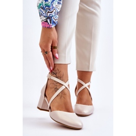 Sergio Leone Högklackade pumpar SK824 Pearl Beige 1