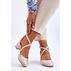 Sergio Leone Högklackade pumpar SK824 Pearl Beige 2