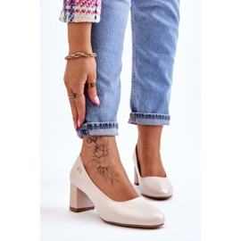 Pumpar på häl Sergio Leone PB178 Pearl Beige 1