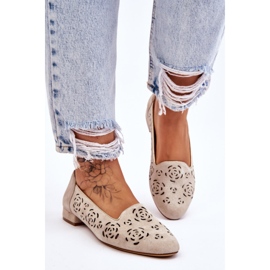 Genombrutna Loafers Sergio Leone BL627 Beige 2