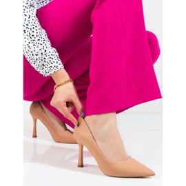 Vinceza beige pumps med hög klack för kvinnor 1