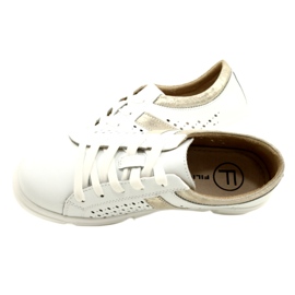 Genombrutna lädersneakers Filippo DP4531/23 WH GO vit 5
