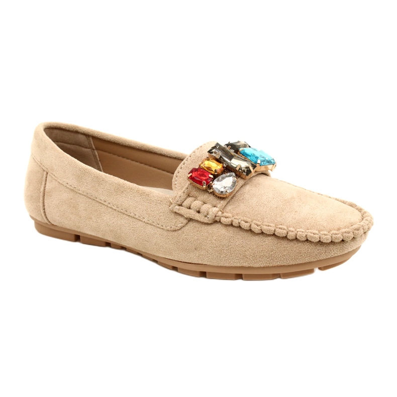 Evento Kvinnors eko-delade loafers med beige stenar 1