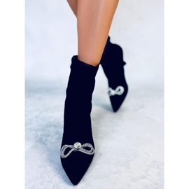 BM Betz Svarta elastiska högklackade stövlar 2