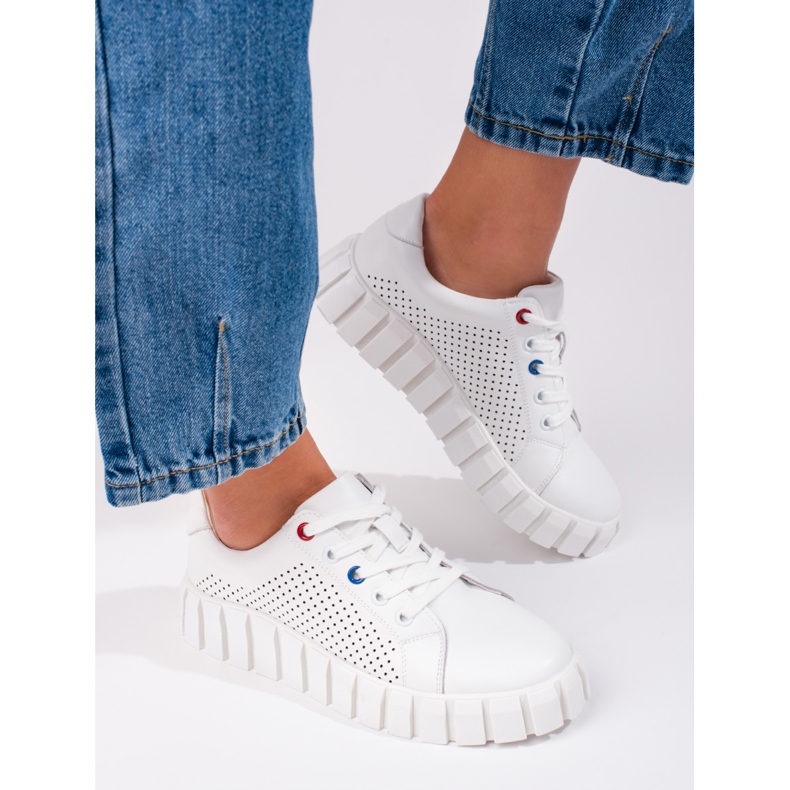 W. Potocki Vita sportskor i läder från Potocki 1