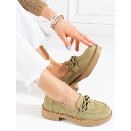 W. Potocki Dam loafers Potocki olivmocka grön 2