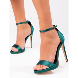 Gröna Shelovet högklackade sandaler för kvinnor 3