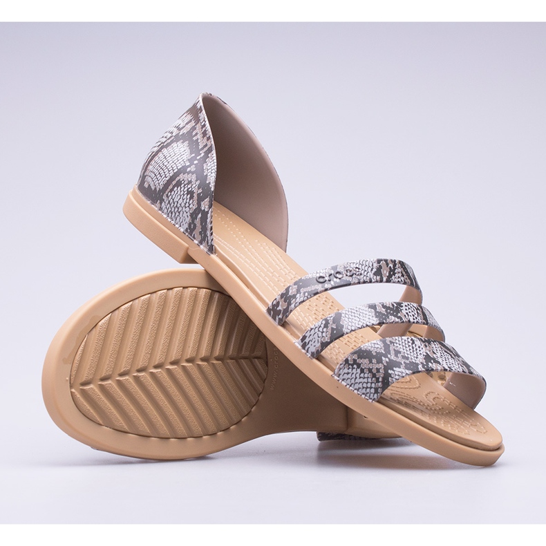 Crocs Tulum Open Flat Sandaler W 206109-15W brun 1