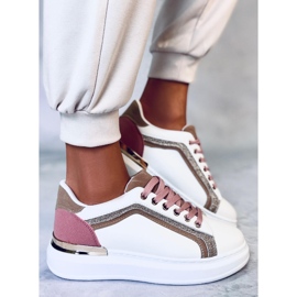 BM Brengle White damsneakers vit rosa mångfärgad 1