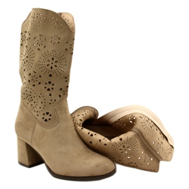 M.Daszyński OpenWork kvinnors mocka beige stövlar 5