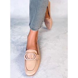 Meredith Apricot loafers med spänne för kvinnor beige 1