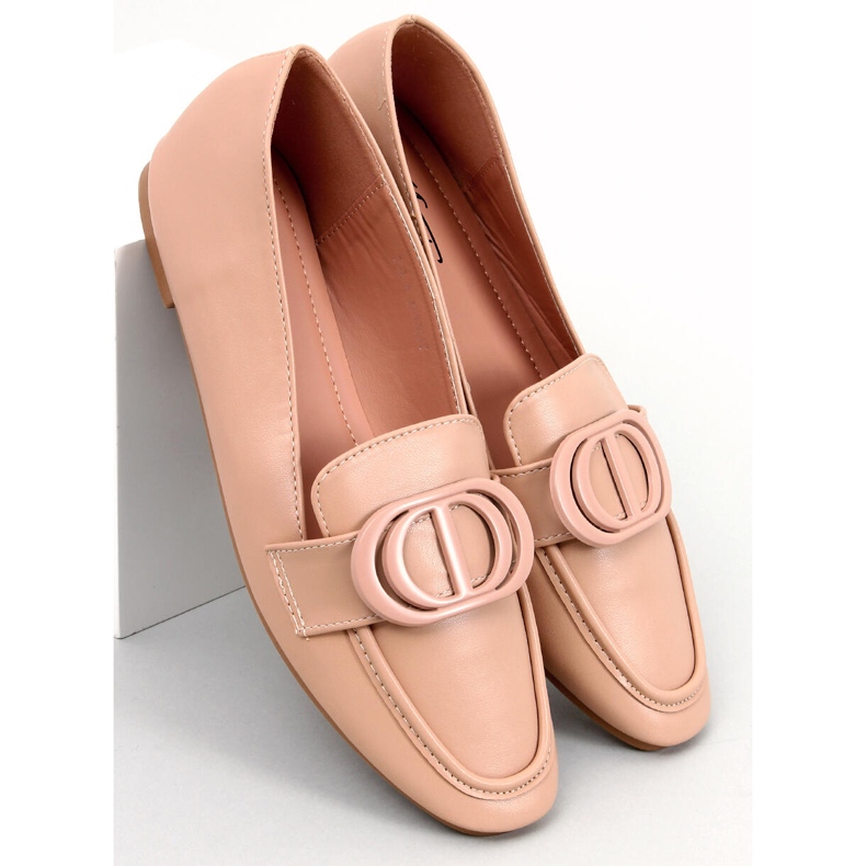 Meredith Apricot loafers med spänne för kvinnor beige 2