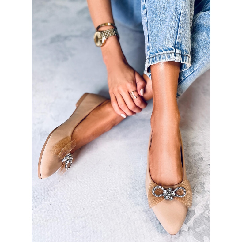 Maura Khaki rosett balett lägenheter beige 2