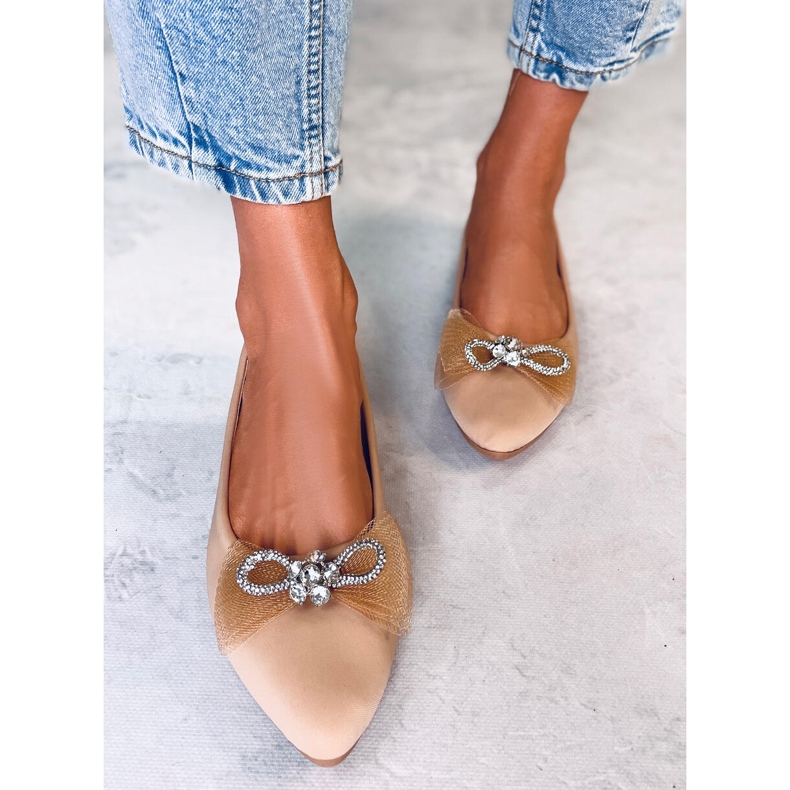 Maura Khaki rosett balett lägenheter beige 1