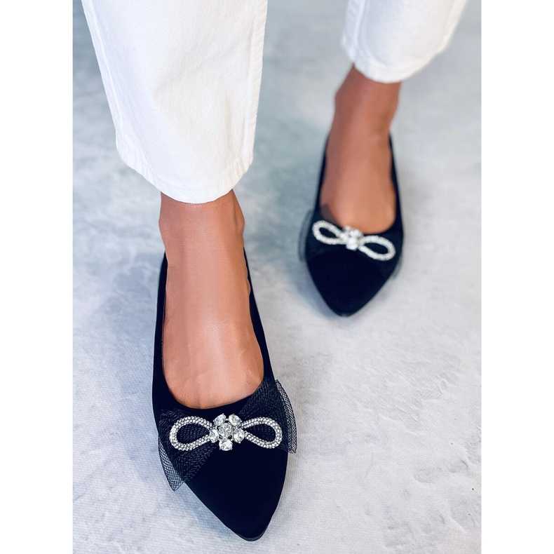 BM Maura Black rosett balettlägenheter svart 1