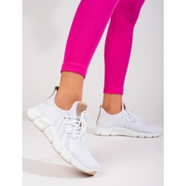 Shelovet vita sneakers med beige inlägg 1