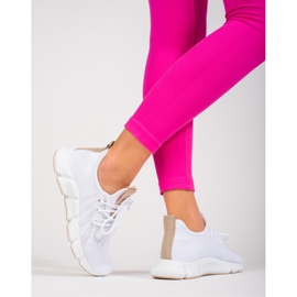 Shelovet vita sneakers med beige inlägg 2