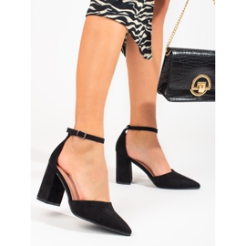 Shelovet pumps i svart mocka för kvinnor 1