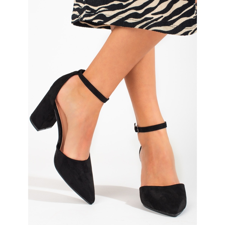 Shelovet pumps i svart mocka för kvinnor 2