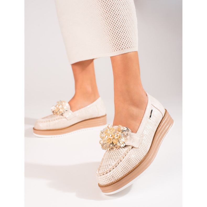 Damskor Shelovet beige med kristaller 1