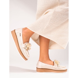 Damskor Shelovet beige med kristaller 2