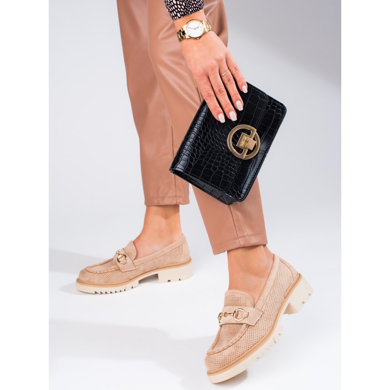 Seastar Genombrutna dammockasiner på Shelovet beige plattform 1