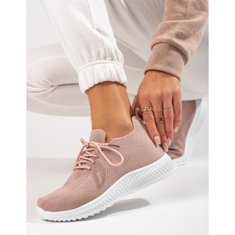 Shelovet sportskor i pudertextil rosa 1
