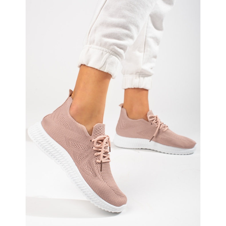 Shelovet sportskor i pudertextil rosa 2