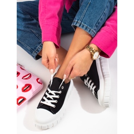 Shelovet svarta plattformssneakers för kvinnor 1