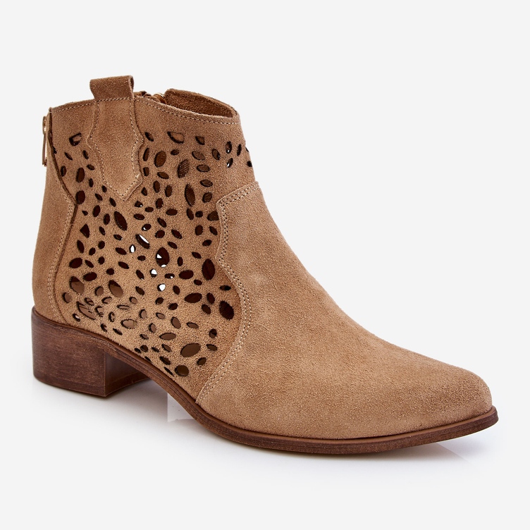 Lewski Shoes Genombrutna stövlar för kvinnor Lewski Skor 2909 Mörkbeige brun 1