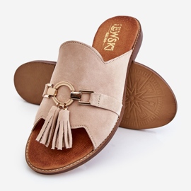 Lewski Shoes Damtofflor i mocka Leewski Skor 3226 Beige 1