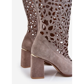 Lewski Shoes Mocka Openwork Boots Leski Skor 3234 Cappuccino mångfärgad 1