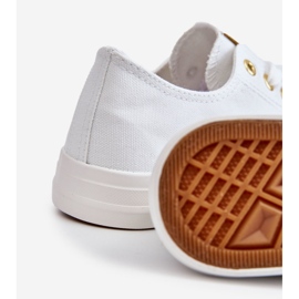 News Klassiska sneakers för kvinnor, vit och guld Ecoma 2